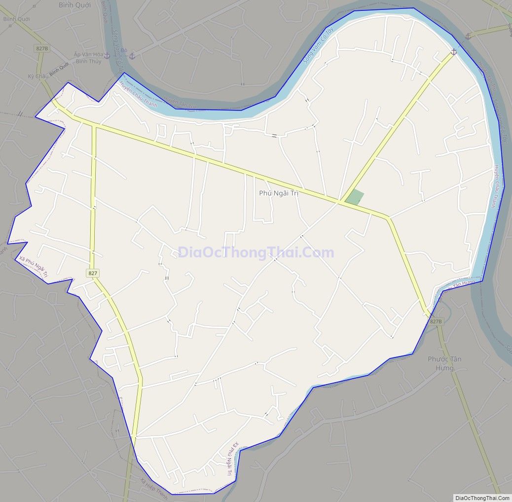 Bản đồ giao thông xã Phú Ngãi Trị, huyện Châu Thành