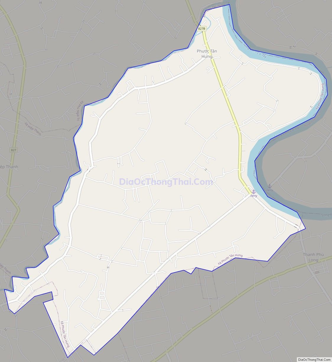 Bản đồ giao thông xã Phước Tân Hưng, huyện Châu Thành
