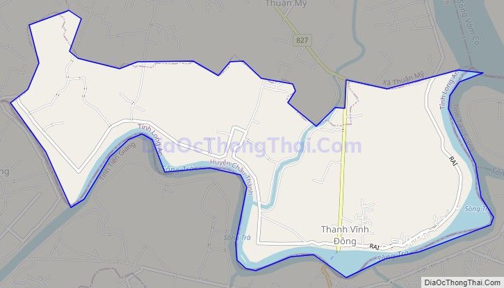 Bản đồ giao thông xã Thanh Vĩnh Đông, huyện Châu Thành
