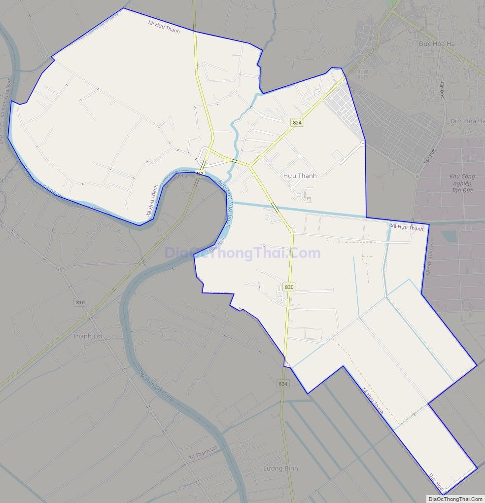 Bản đồ giao thông xã Hựu Thạnh, huyện Đức Hòa