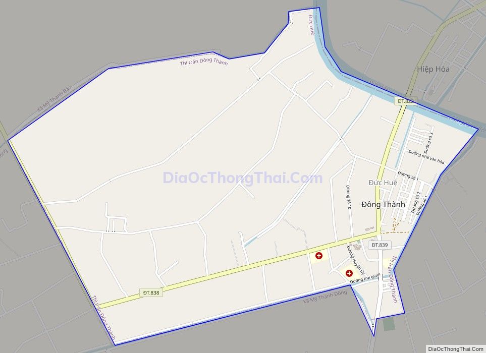 Bản đồ giao thông Thị trấn Đông Thành, huyện Đức Huệ