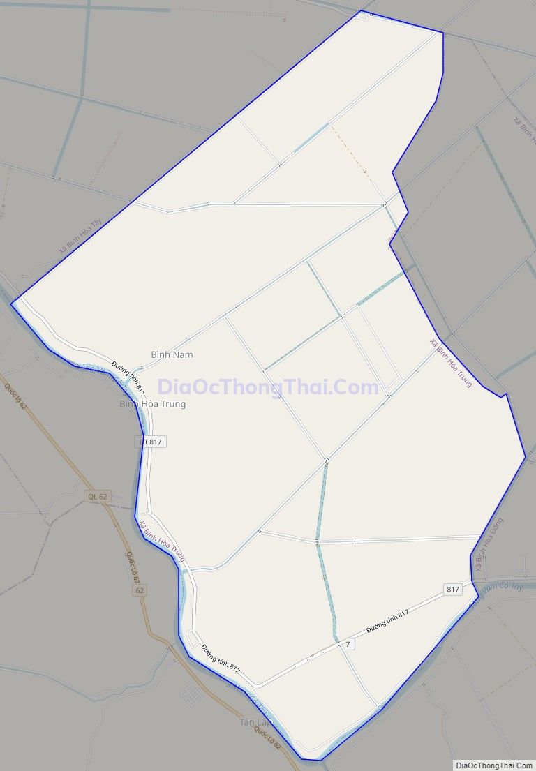 Bản đồ giao thông xã Bình Hòa Trung, huyện Mộc Hóa