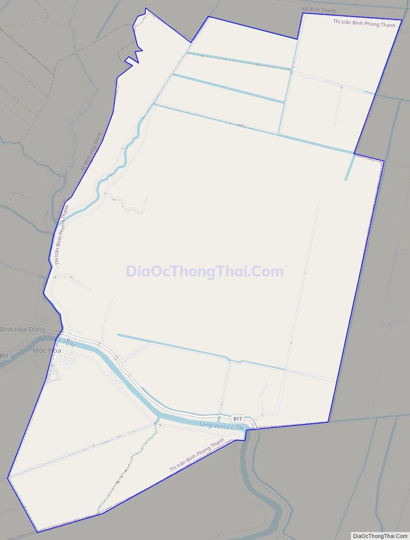 Bản đồ giao thông Thị trấn Bình Phong Thạnh, huyện Mộc Hóa