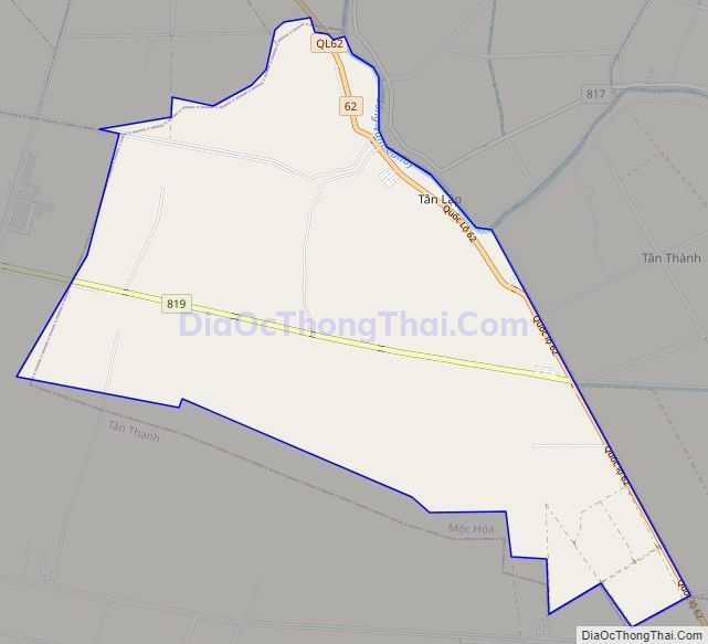 Bản đồ giao thông xã Tân Lập, huyện Mộc Hóa