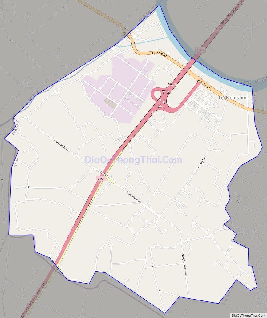 Bản đồ giao thông xã Lợi Bình Nhơn, thành phố Tân An