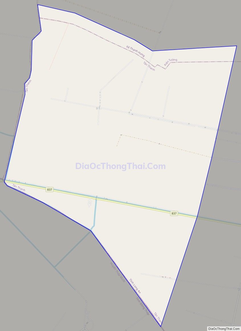 Bản đồ giao thông xã Hậu Thạnh Tây, huyện Tân Thạnh