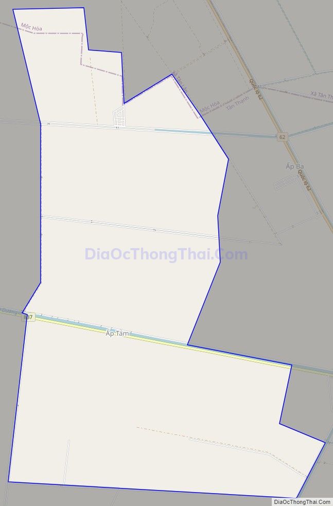 Bản đồ giao thông xã Nhơn Hòa, huyện Tân Thạnh