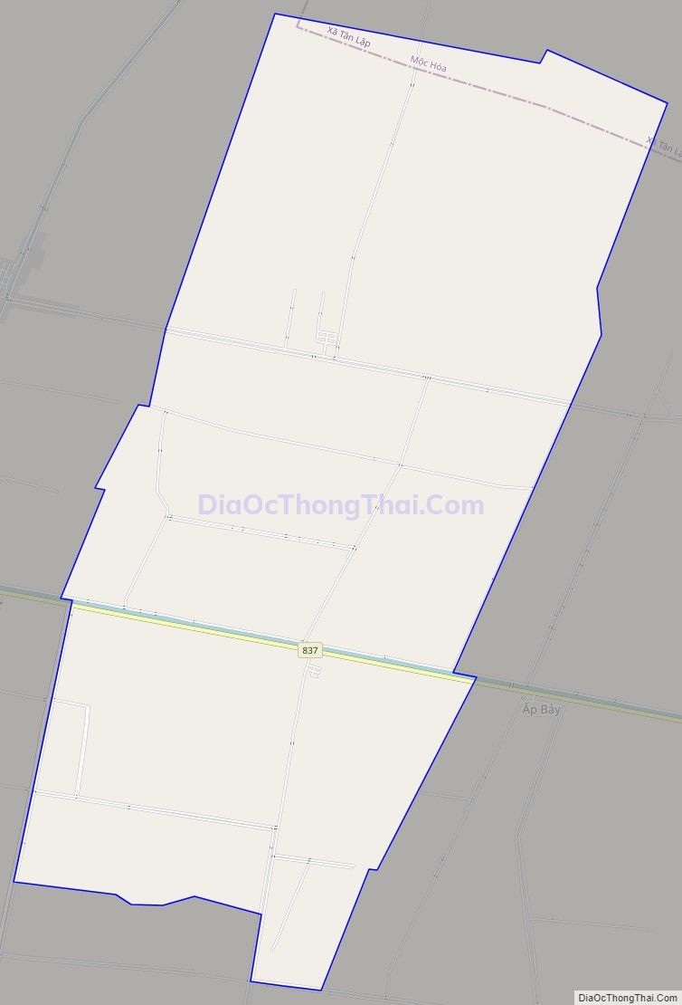 Bản đồ giao thông xã Nhơn Hòa Lập, huyện Tân Thạnh