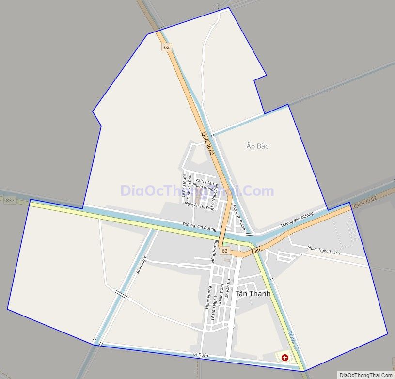 Bản đồ giao thông Thị trấn Tân Thạnh, huyện Tân Thạnh