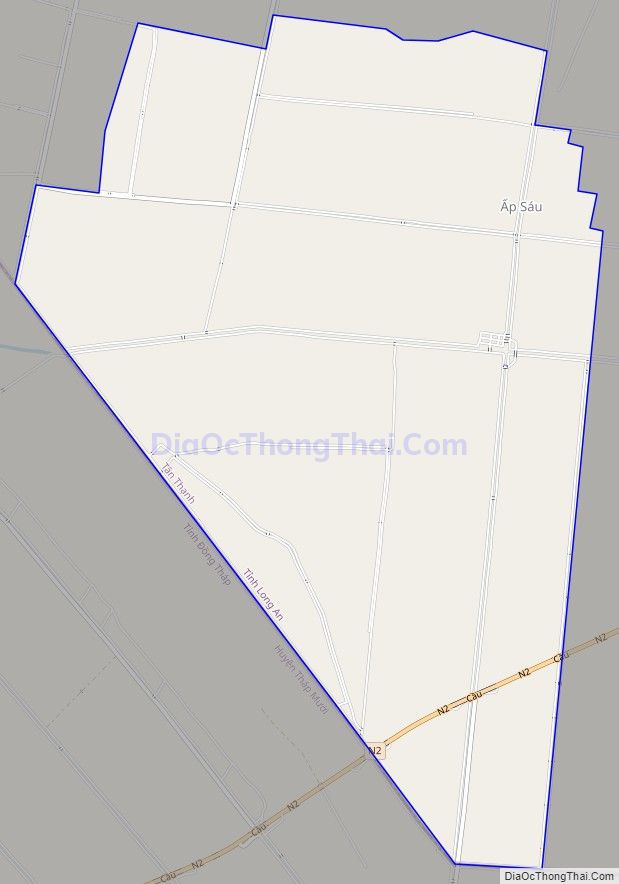 Bản đồ giao thông xã Tân Thành, huyện Tân Thạnh