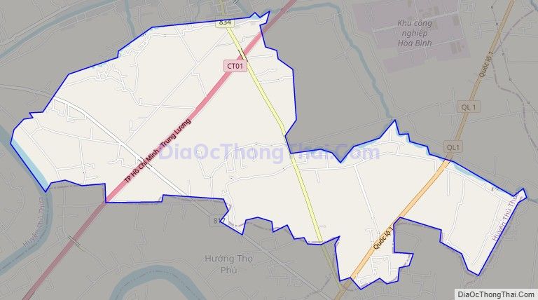 Bản đồ giao thông xã Bình Thạnh, huyện Thủ Thừa