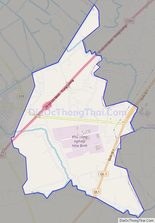 Bản đồ giao thông xã Nhị Thành, huyện Thủ Thừa
