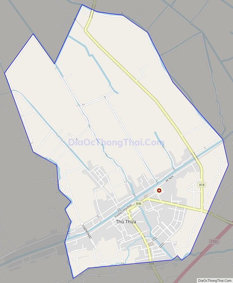 Bản đồ giao thông Thị trấn Thủ Thừa, huyện Thủ Thừa