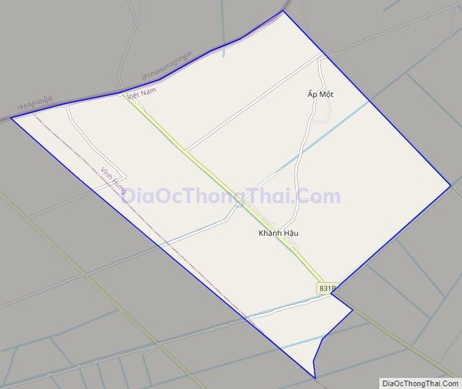 Bản đồ giao thông xã Khánh Hưng, huyện Vĩnh Hưng