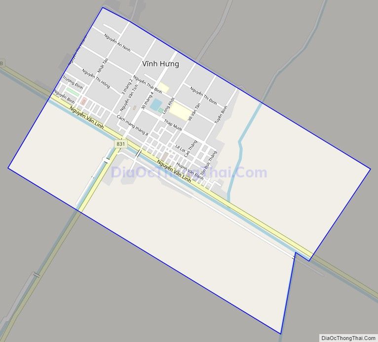 Bản đồ giao thông Thị trấn Vĩnh Hưng, huyện Vĩnh Hưng