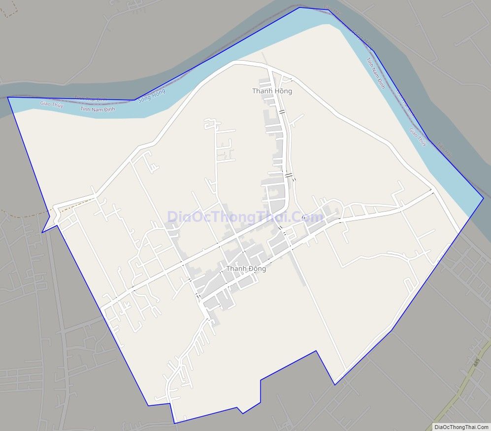 Bản đồ giao thông xã Giao Hương, huyện Giao Thủy