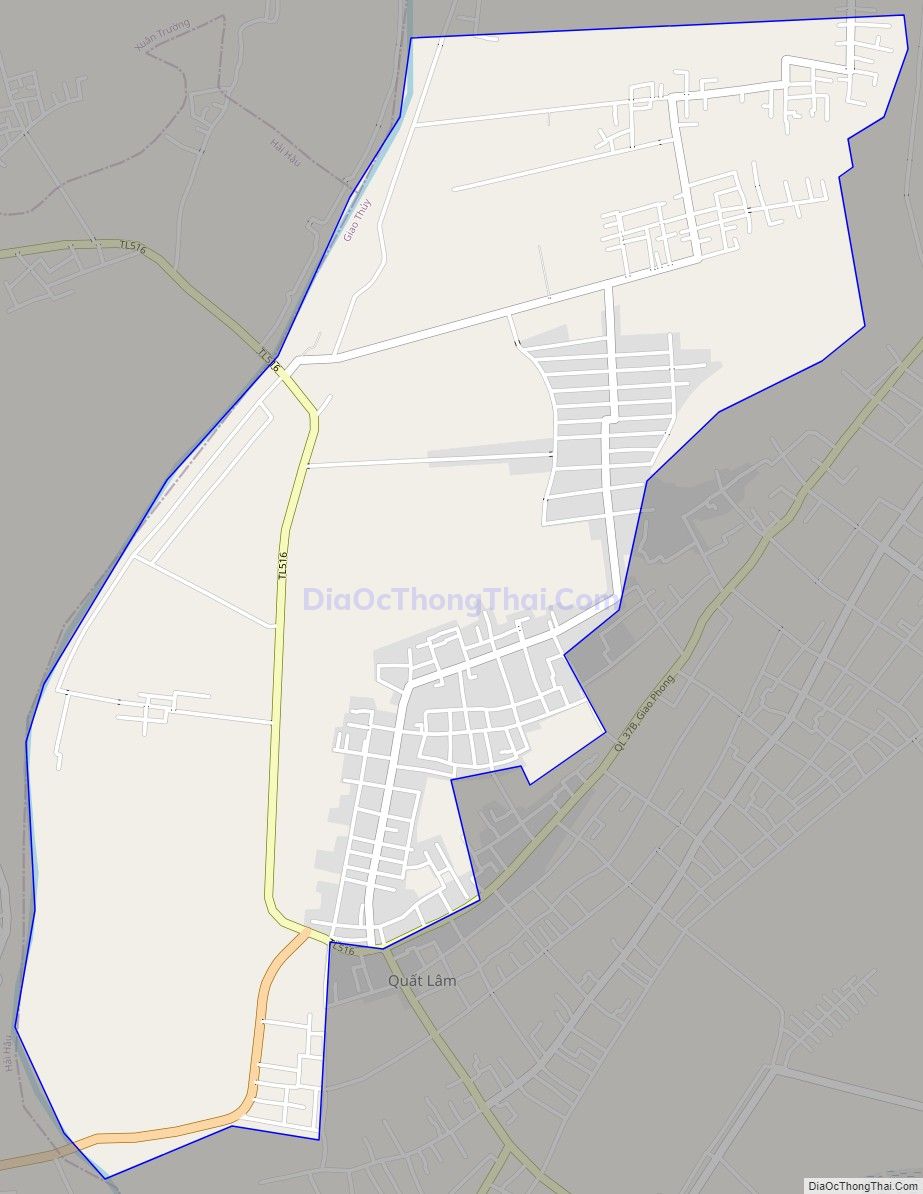 Bản đồ giao thông xã Giao Thịnh, huyện Giao Thủy