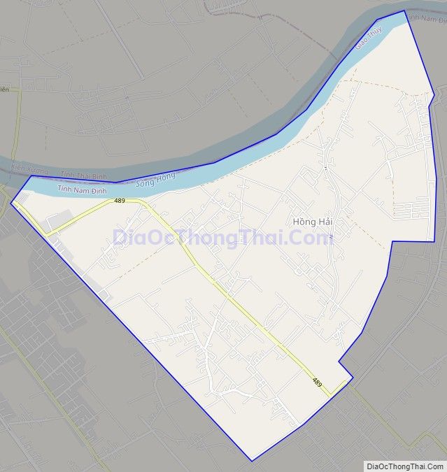 Bản đồ giao thông xã Hồng Thuận, huyện Giao Thủy