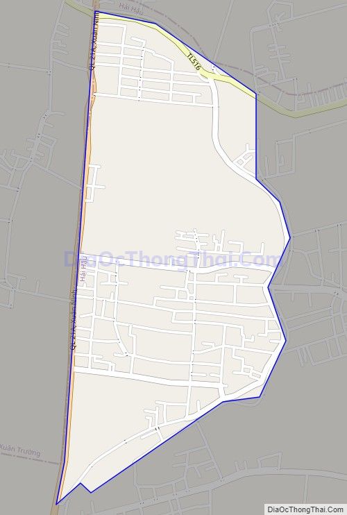Bản đồ giao thông xã Hải Vân, huyện Hải Hậu