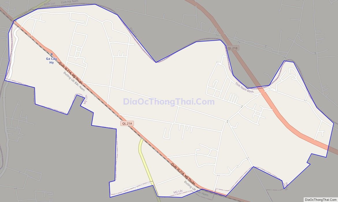 Bản đồ giao thông xã Mỹ Thuận, huyện Mỹ Lộc