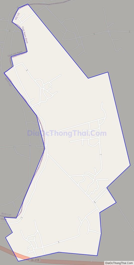 Bản đồ giao thông xã Mỹ Tiến, huyện Mỹ Lộc
