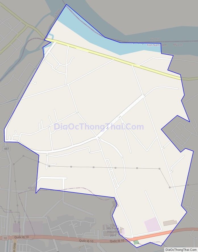 Bản đồ giao thông xã Mỹ Trung, huyện Mỹ Lộc