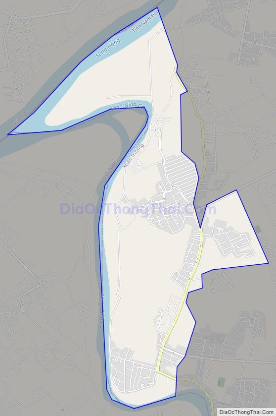 Bản đồ giao thông xã Xuân Hồng, huyện Xuân Trường
