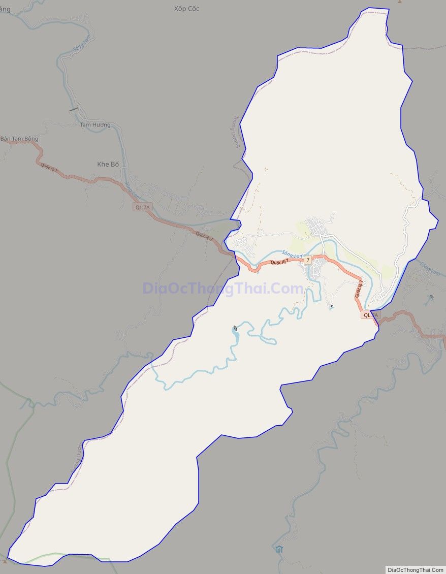 Bản đồ giao thông xã Lạng Khê, huyện Con Cuông