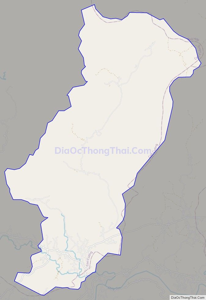 Bản đồ giao thông xã Thạch Ngàn, huyện Con Cuông
