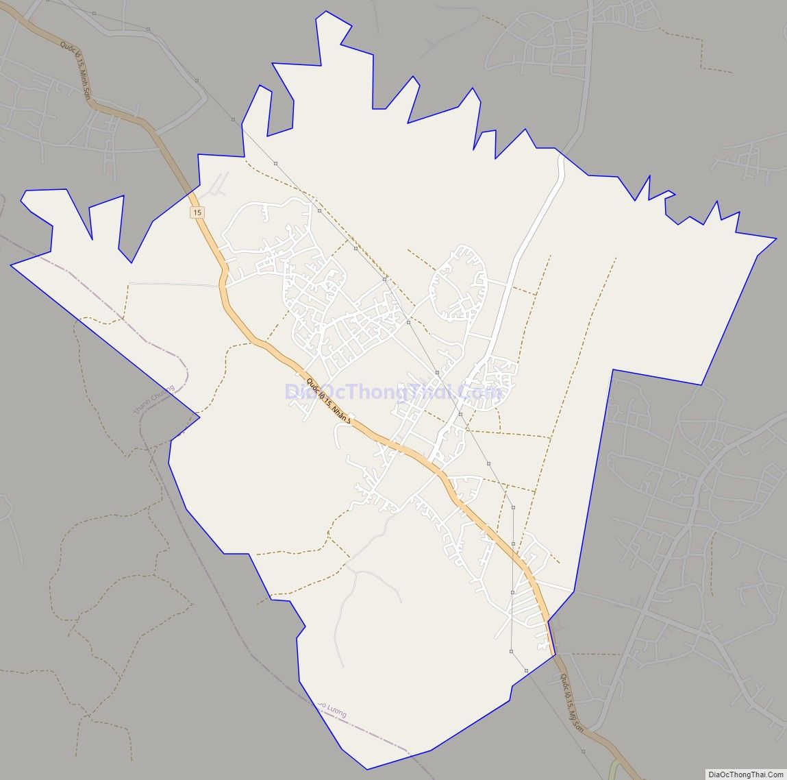 Bản đồ giao thông xã Nhân Sơn, huyện Đô Lương