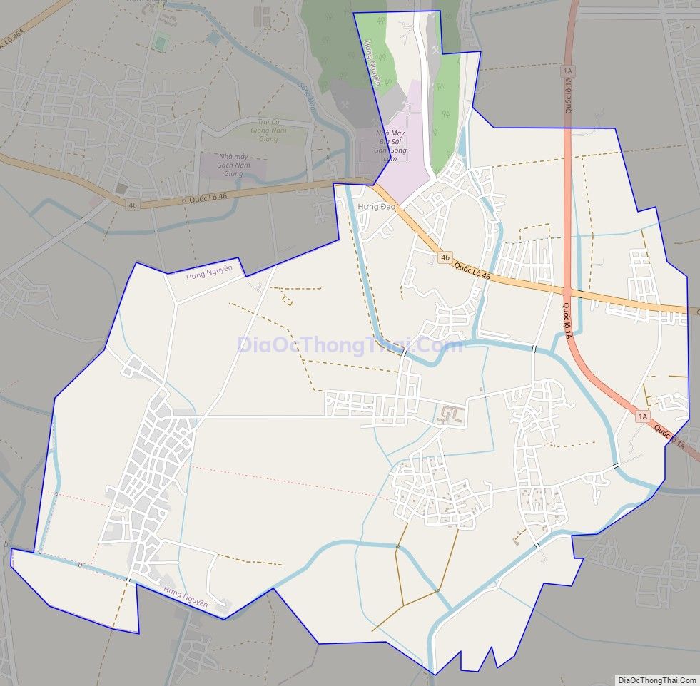 Bản đồ giao thông xã Hưng Đạo, huyện Hưng Nguyên