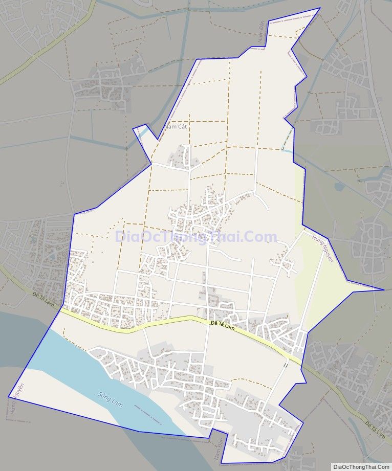 Bản đồ giao thông xã Hưng Lĩnh, huyện Hưng Nguyên