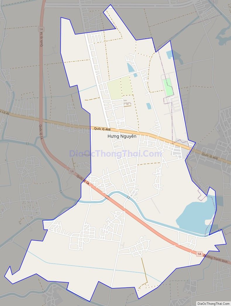 Bản đồ giao thông Thị trấn Hưng Nguyên, huyện Hưng Nguyên
