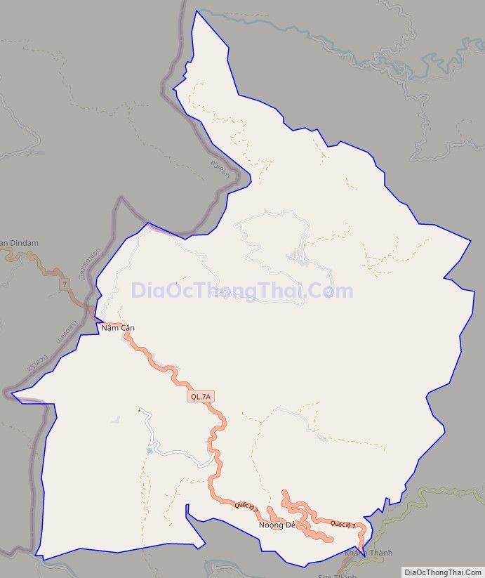 Bản đồ giao thông xã Nậm Cắn, huyện Kỳ Sơn