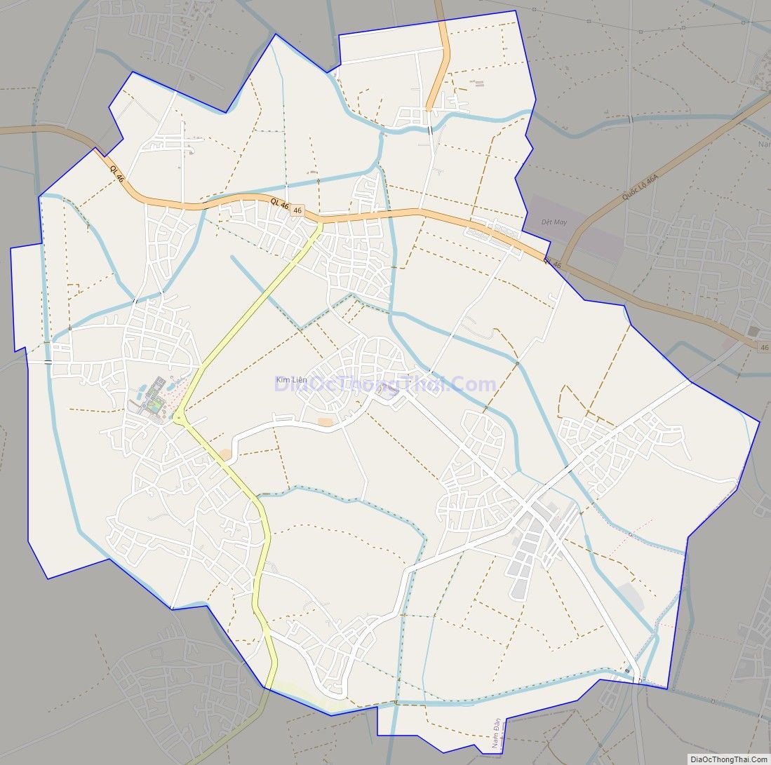 Bản đồ giao thông xã Kim Liên, huyện Nam Đàn