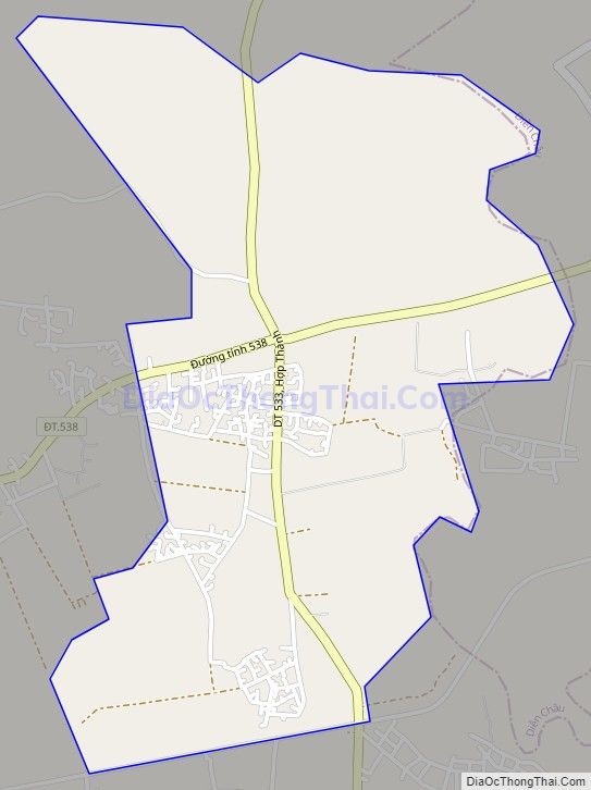 Bản đồ giao thông xã Hợp Thành, huyện Yên Thành