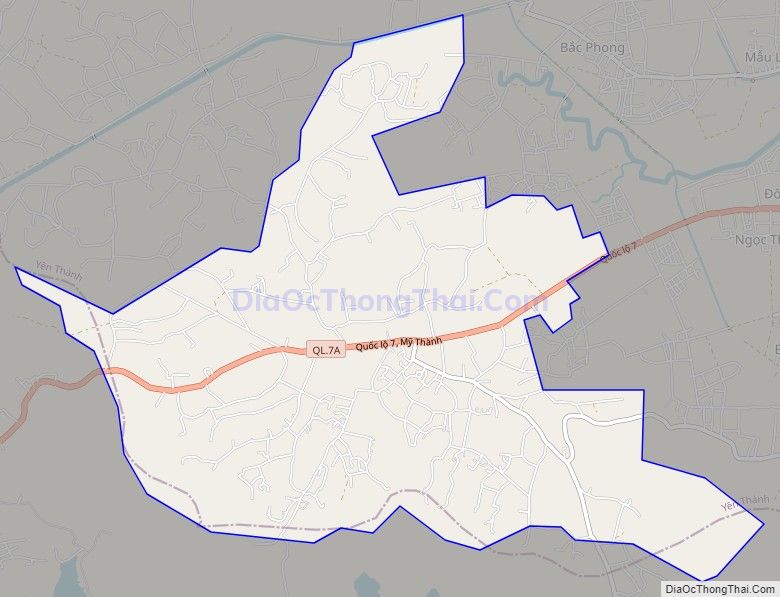 Bản đồ giao thông xã Mỹ Thành, huyện Yên Thành