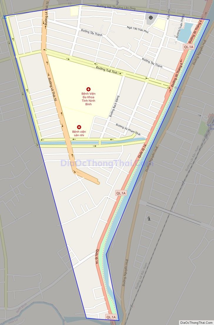 Bản đồ giao thông phường Nam Thành, thành phố Ninh Bình
