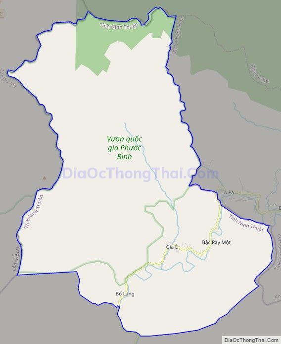 Bản đồ giao thông xã Phước Bình, huyện Bác Ái