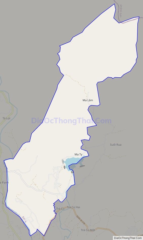 Bản đồ giao thông xã Phước Tân, huyện Bác Ái