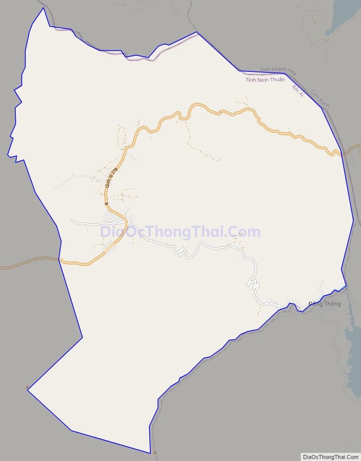 Bản đồ giao thông xã Phước Thành, huyện Bác Ái