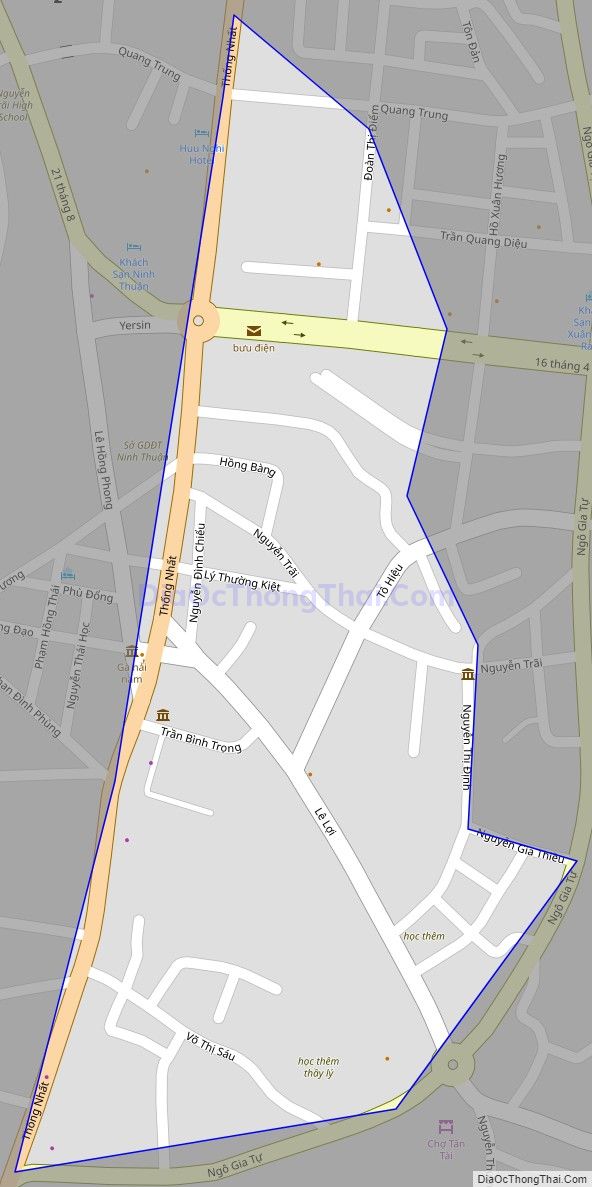 Bản đồ giao thông phường Kinh Dinh, thành phố Phan Rang - Tháp Chàm