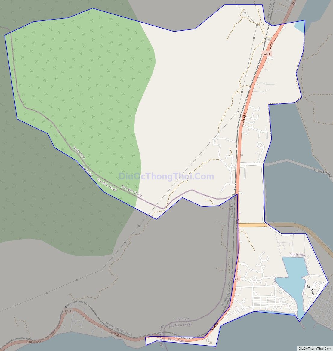 Bản đồ giao thông xã Cà Ná, huyện Thuận Nam