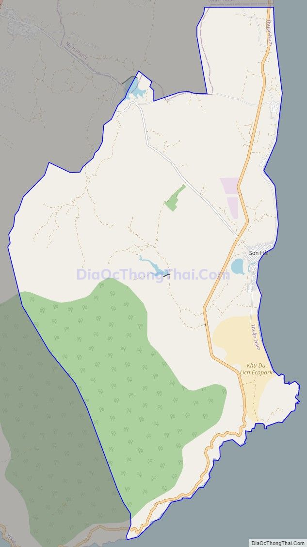 Bản đồ giao thông xã Phước Dinh, huyện Thuận Nam