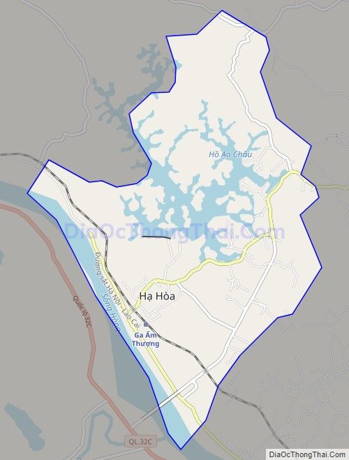 Bản đồ giao thông Thị trấn Hạ Hòa, huyện Hạ Hòa