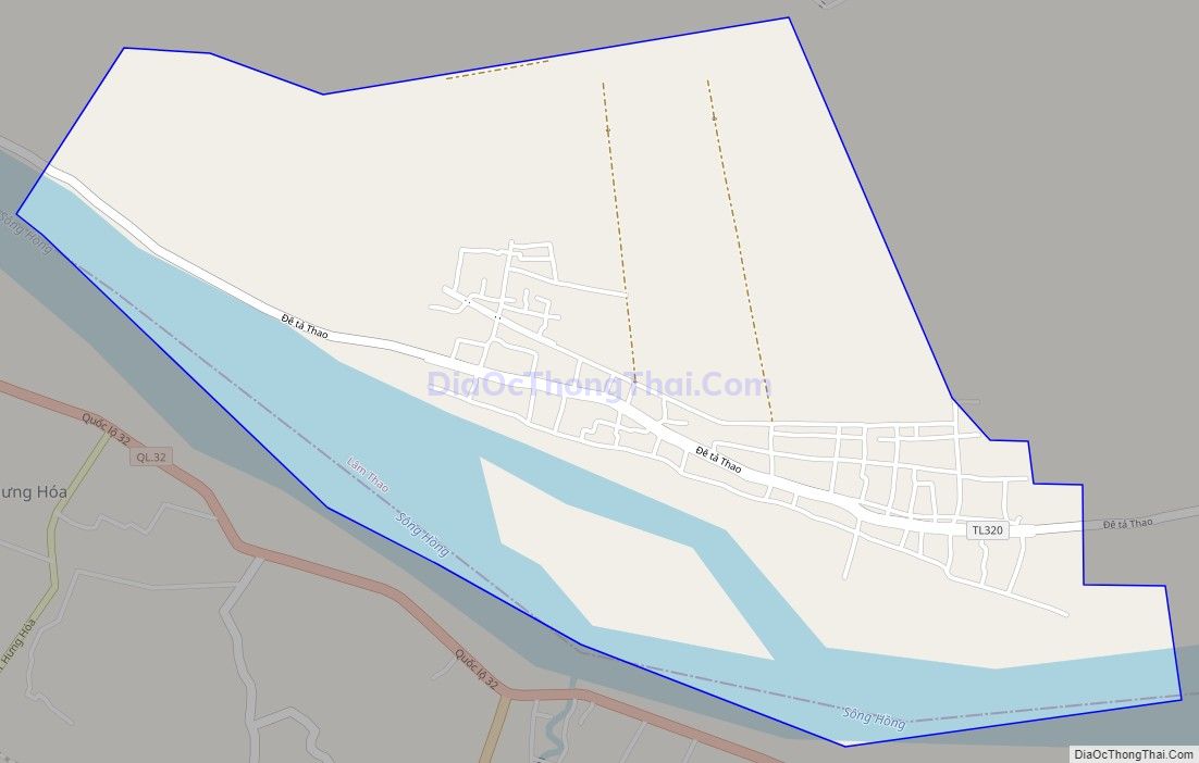 Bản đồ giao thông xã Bản Nguyên, huyện Lâm Thao