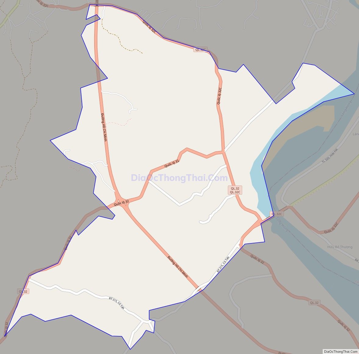 Bản đồ giao thông xã Cổ Tiết (cũ), huyện Tam Nông