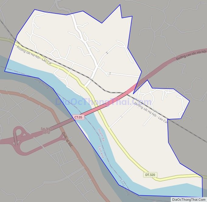 Bản đồ giao thông xã Hoàng Cương, huyện Thanh Ba