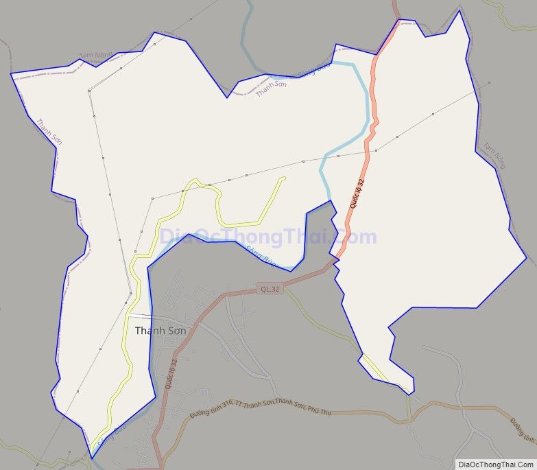 Bản đồ giao thông xã Sơn Hùng, huyện Thanh Sơn