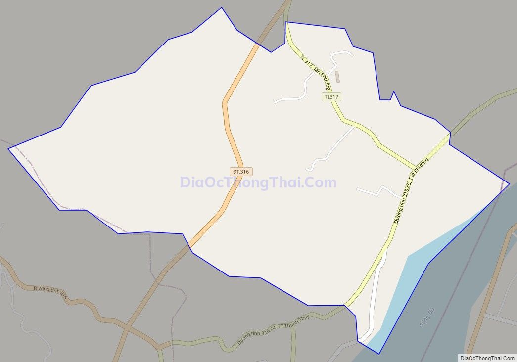 Bản đồ giao thông xã Tân Phương, huyện Thanh Thủy